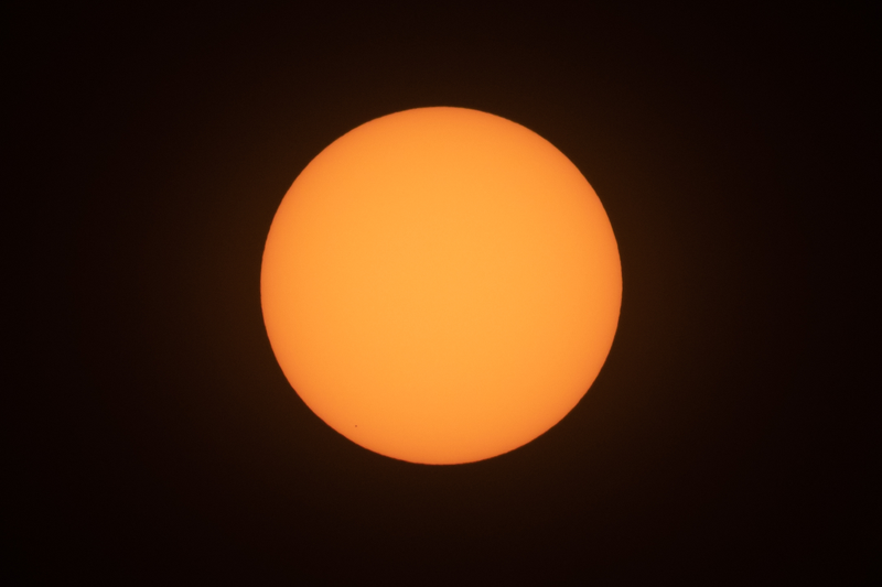 Mercury is the teeny speck on the bottom left!